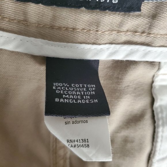 CHAPS Men's Embroidered White Seagulls Flat Front Chino Shorts Khaki Size 36 - Picture 6 of 13